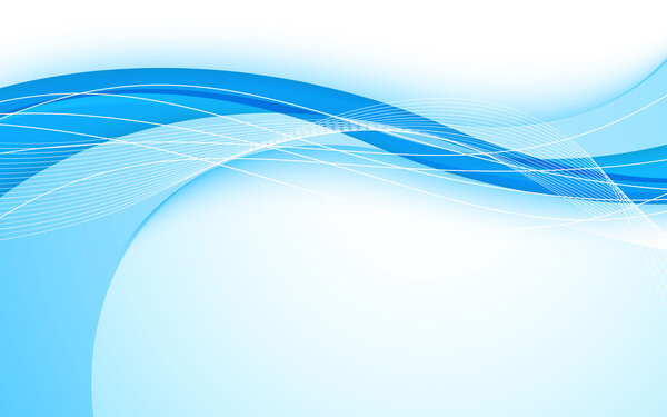 Abstract blue waves - data stream concept. Vector