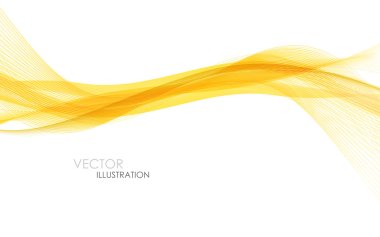 Abstract orange waves - data stream concept. Vector illustration clipart