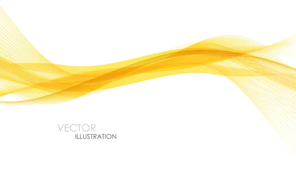 Ondas naranjas abstractas - concepto de flujo de datos. Ilustración vectorial — Archivo Imágenes Vectoriales