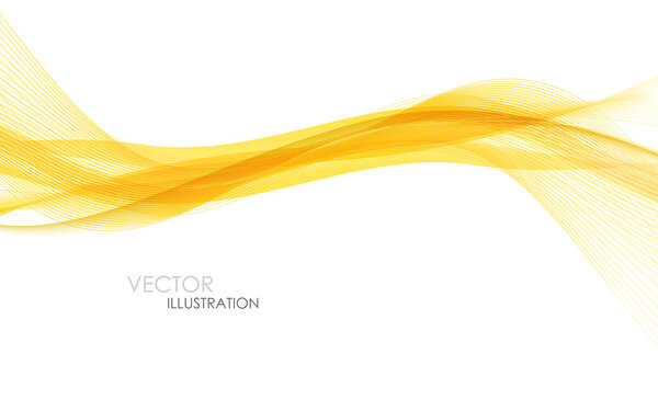 Abstract orange waves - data stream concept. Vector illustration