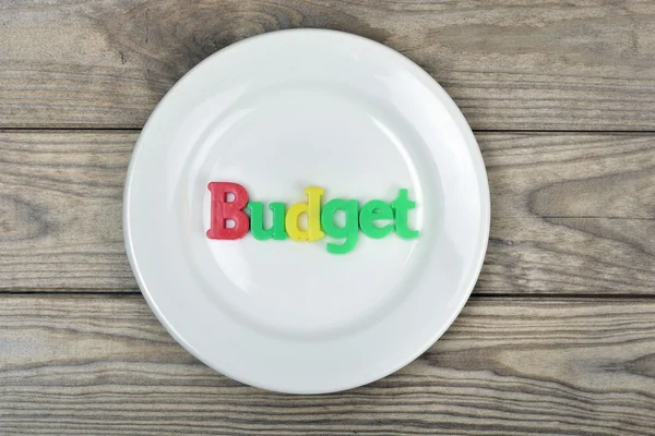 Orçamento em prato — Fotografia de Stock