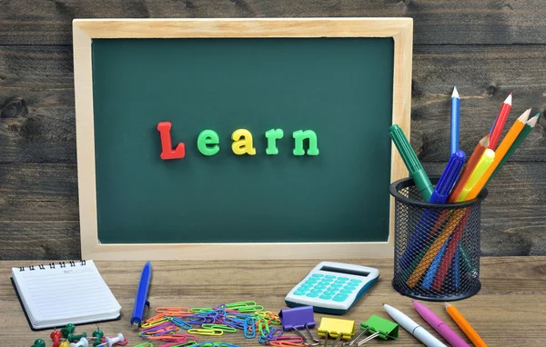 Aprender palabra escuela tablero — Foto de Stock