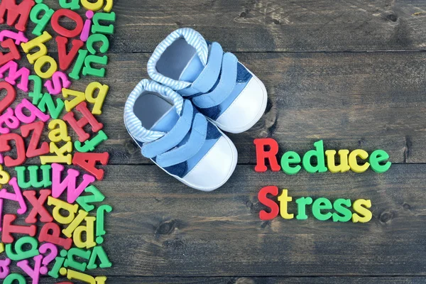 Minska Stress på träbord — Stockfoto