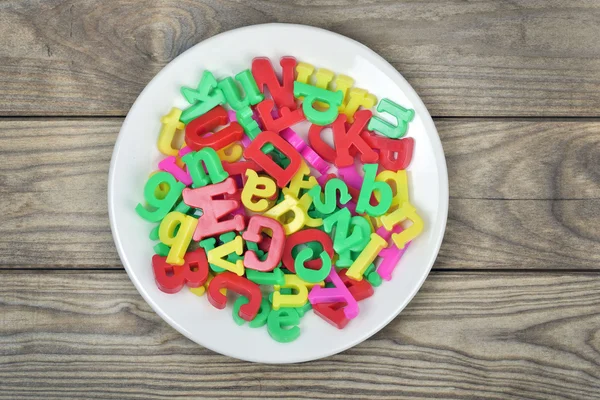 Muitas letras na placa — Fotografia de Stock