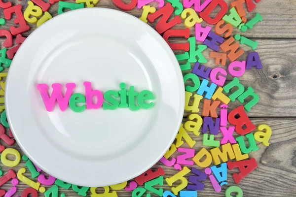 Website word on plate — Stock Photo, Image