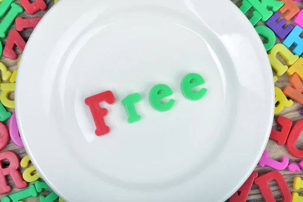 Free word on plate — Stock Photo, Image