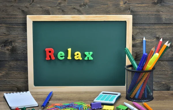 Relax word school board — Stock Photo, Image