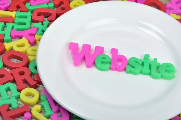 Website word on plate — Stock Photo, Image