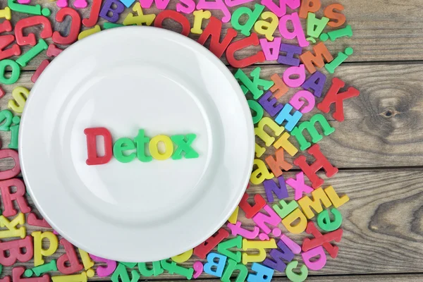 Detox word on plate — Stock Photo, Image