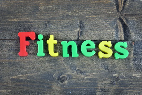 Fitness auf Holztisch — Stockfoto