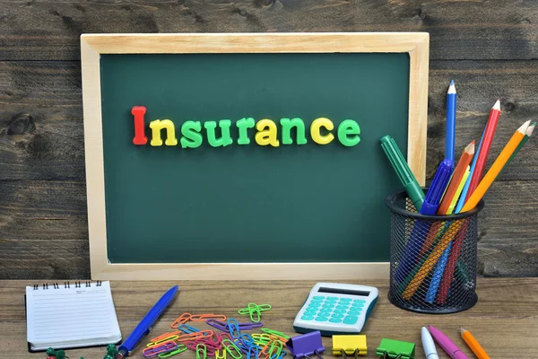 Insurance word school board — Stock Photo, Image