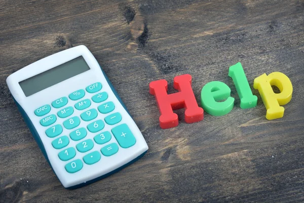 Help on wooden table — Stock Photo, Image