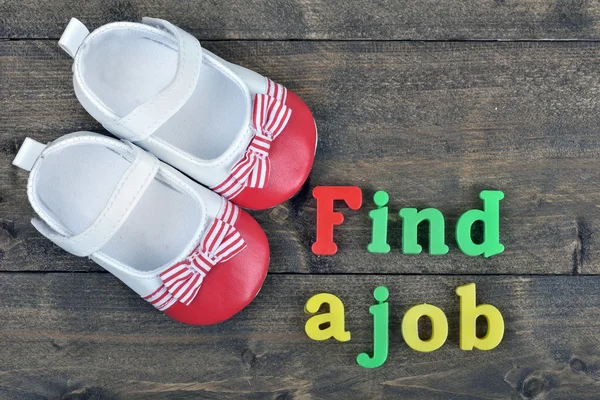 Find a job on wooden table