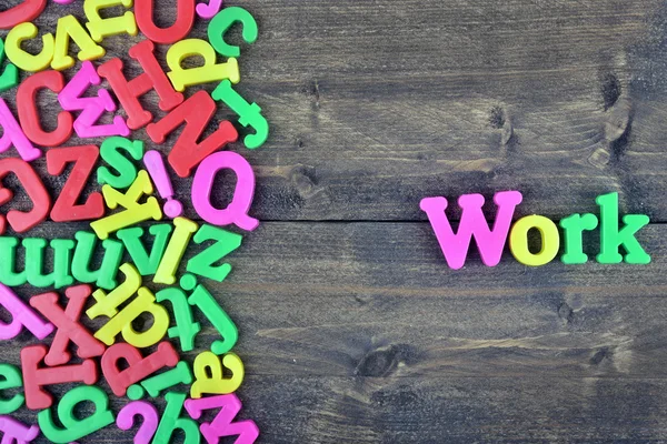 Work on wooden table — Stock Photo, Image