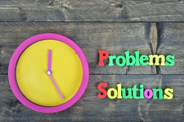 Problems and Solutions on wooden table — Stock Photo, Image