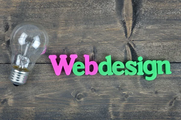 Webdesign su tavolo in legno — Foto Stock