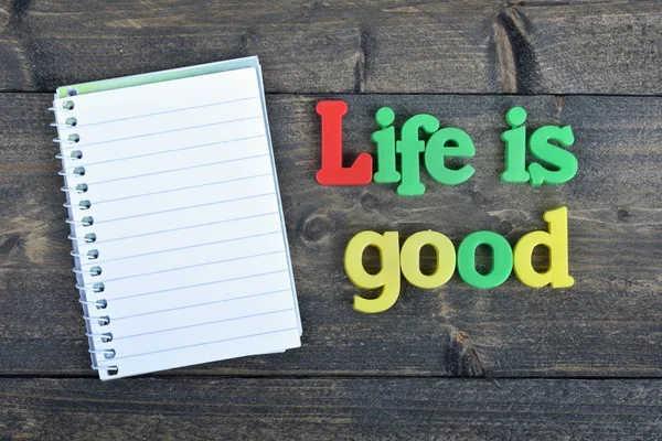 Life is good on wooden table — Stock Photo, Image