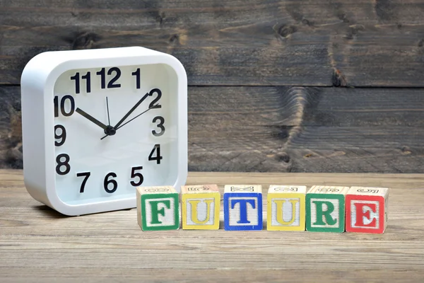 Reloj y palabra futuro — Foto de Stock