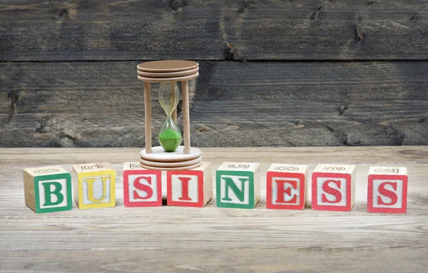 Timglas och word business — Stockfoto