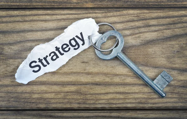 Nyckel med meddelande strategi — Stockfoto