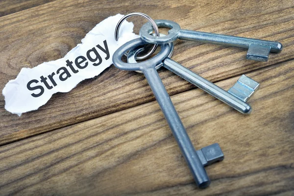 Nyckel med meddelande strategi — Stockfoto