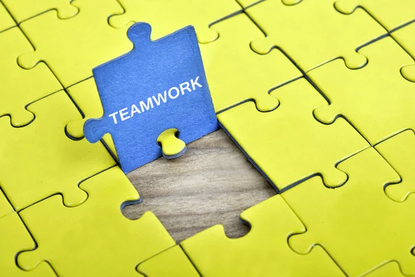 Puzzle with word Teamwork — Stock Photo, Image