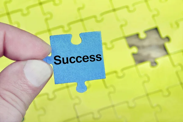 Puzzle z słowo sukces — Zdjęcie stockowe