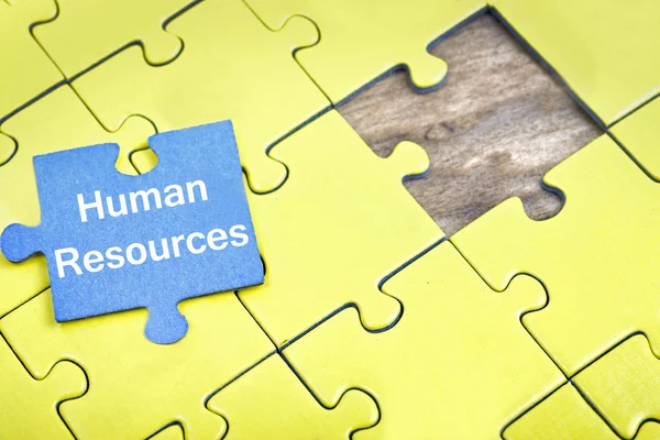 Puzzle com palavra Recursos Humanos — Fotografia de Stock