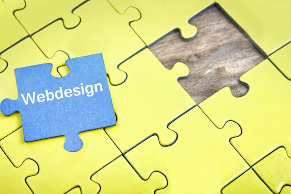 Puzzel met woord Webdesign — Stockfoto