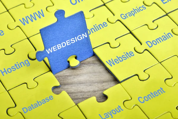 Παζλ με λέξη Webdesign — Φωτογραφία Αρχείου