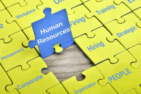 Puzzle with word Human Resources — Stock Photo, Image