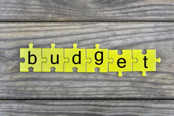 Puzzle with word Budget — Stock Photo, Image