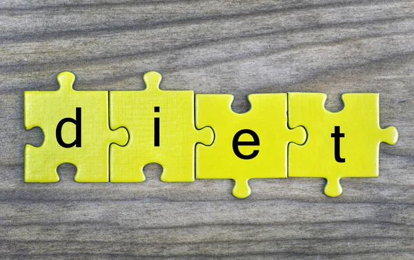 Puzzle z słowo dieta — Zdjęcie stockowe