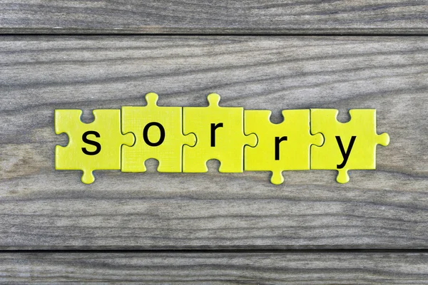 Puzzle mit Wort sorry — Stockfoto