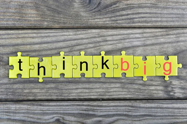 Puzzle with word Think Big — Stock Photo, Image