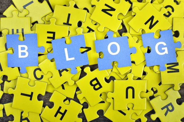 Puzzle mit Word Blog — Stockfoto