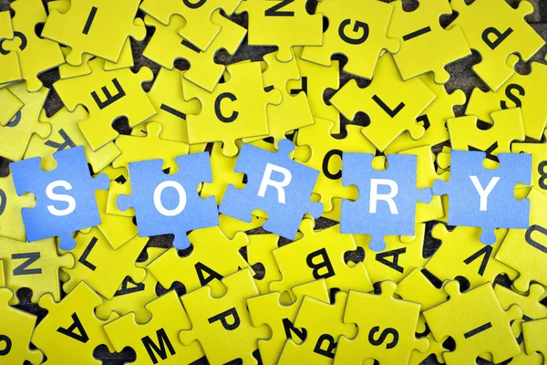 Puzzle with word Sorry — Stock Photo, Image