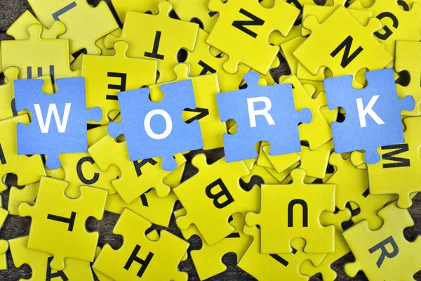 Puzzle with word Work — Stock Photo, Image