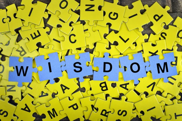Puzzle con palabra Sabiduría — Foto de Stock