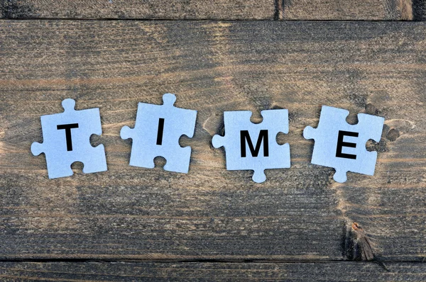 Puzzle with word Time — Stock Photo, Image