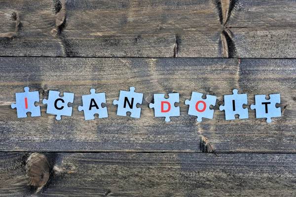 Puzzle with word I can do it — Stock Photo, Image