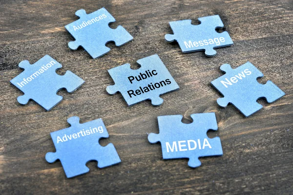 Puzzle with word Public Relations — Stock Photo, Image