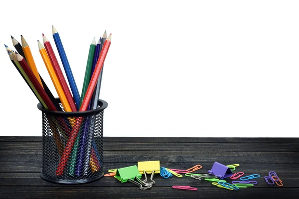 Grupa długopisy na stole — Zdjęcie stockowe