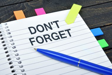 Not defteri üzerinde kelime unutmayın