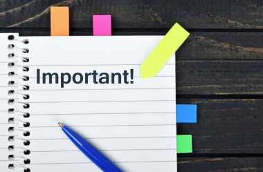 Not defteri üzerinde önemli kelime