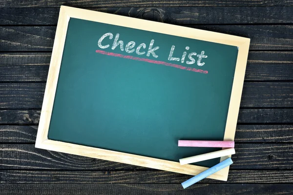 Checklista text på skolans styrelse — Stockfoto