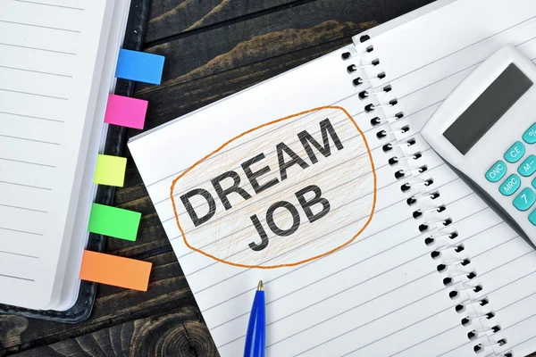 Dream Job text on notepad — Stock Photo, Image