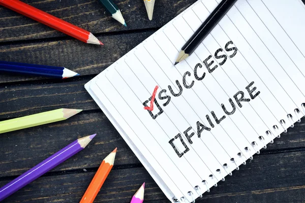 Success text on notepad — Stock Photo, Image