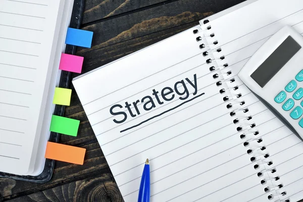 Strategy text on notepad — Stock Photo, Image