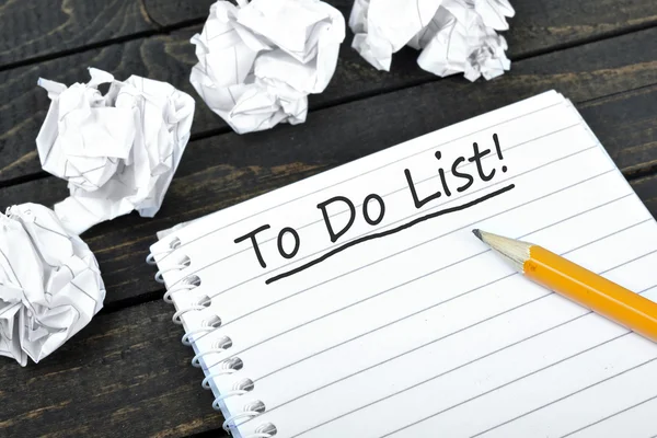 To Do List tekst in Kladblok — Stockfoto